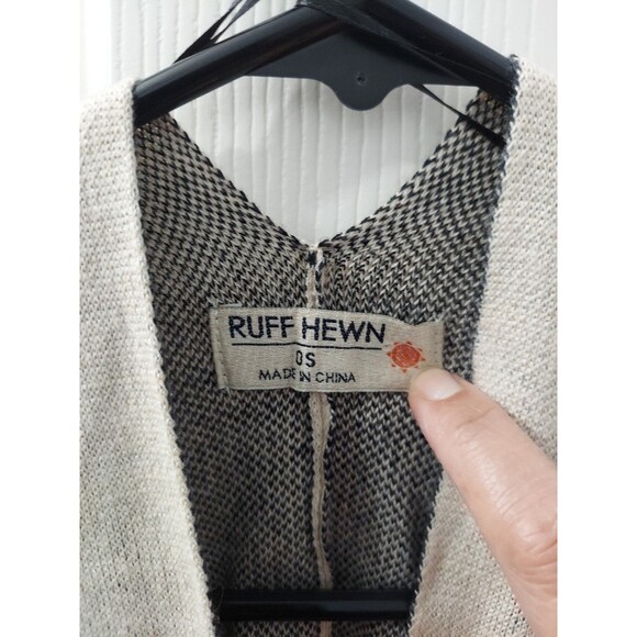 Ruff Hewn Women's Aztec Southwestern Poncho Beige Black Cotton One size - Picture 3 of 7